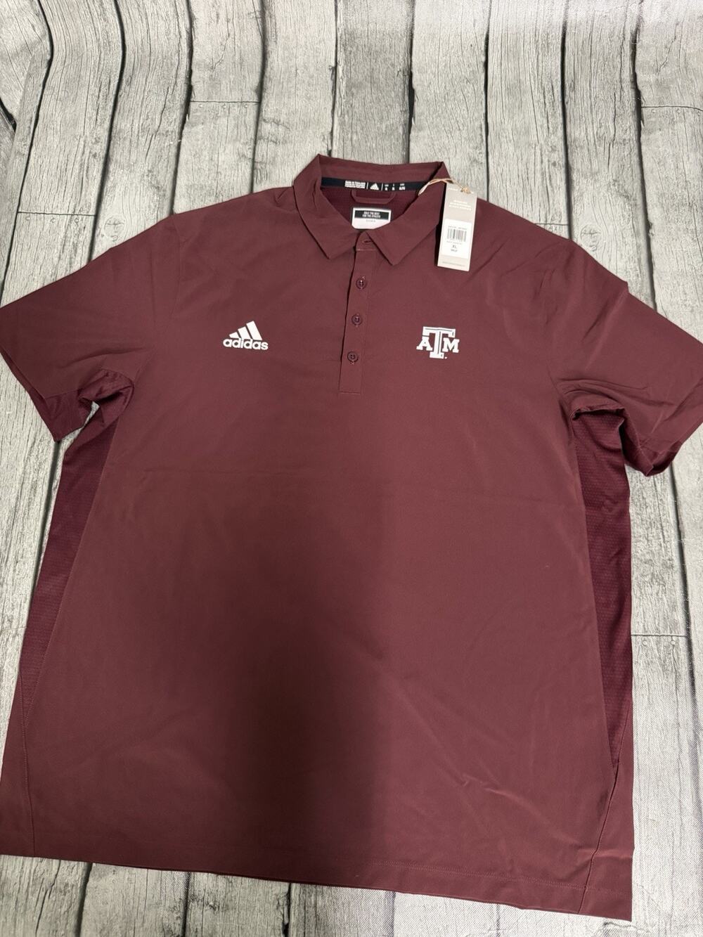 NWT Men's adidas Texas A&M Aggies Stadium Coaches Polo Shirt SS XL Maroon X-Larg
